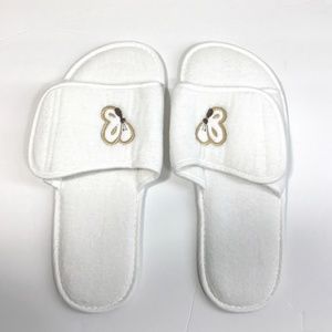 Terry Town Women's Large/X-Large White Slippers